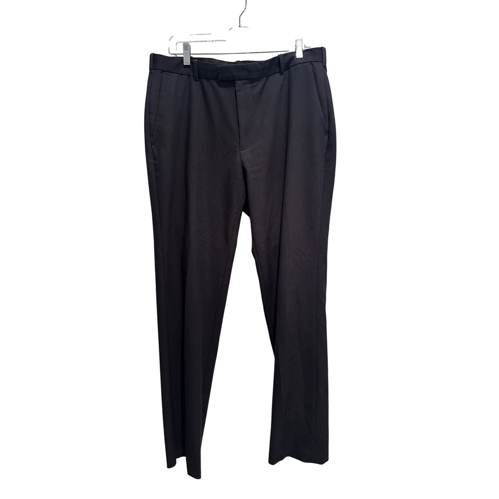 Izod Men's Dark Gray Straight Leg Dress Pants Trousers Size 34x32